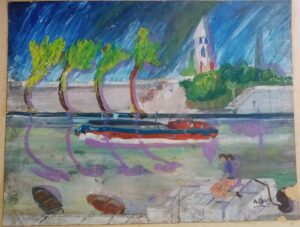 1954 | Peinture sur Carton | H/l (cm): 40x80